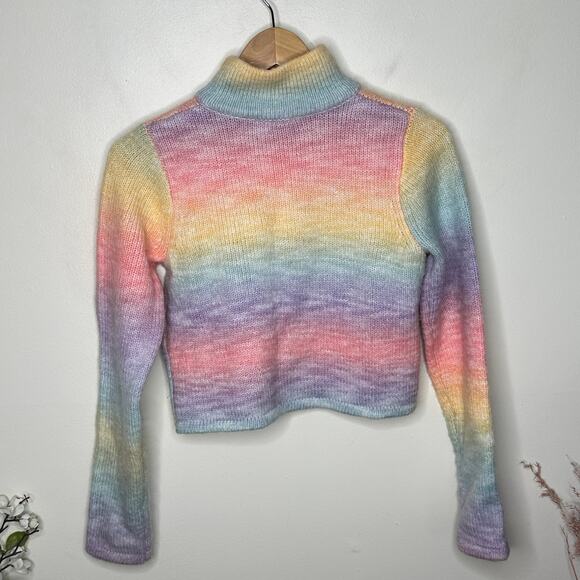 FRANKIES BIKINIS Bowie Cropped Knit Sweater Cotton Candy Sz S {ZZ18} - Picture 6 of 8